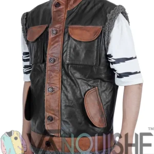 Shop Dwayne Johnson Jumanji The Next Level Leather Vest Side Look