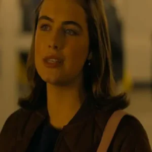 Shop Ella Bright 2026 TV Series Off Campus S01 Hannah Wells Brown Quilted Bomber Jacket