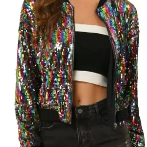 Shop Jean Smart TV Series Hacks S05 Deborah Vance Sequin Bomber Jacket For Women