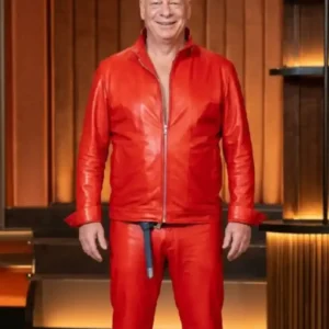 Shop Jeff Ross TV Special The Roast of Kevin Hart Red Leather Jacket For Men