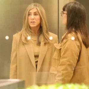 Shop Jennifer Aniston The Morning Show 2026 Brown Long Coat