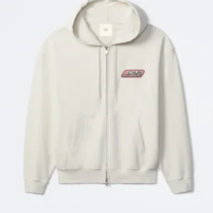 Shop JungKook Calvin Klein White and Terry Relaxed Zip-Up Hoodie