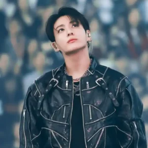 Shop Jungkook BTS Group Member 2026 World Tour Stanford Concert Stadium Black Biker Leather Jacket