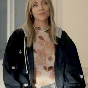 Shop Kaitlin Olson 2026 TV Series Hacks S05 DJ Vance Black Hooded Bomber Jacket