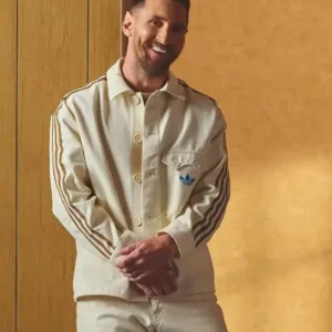 Shop Lionel Messi Adidas World Cup Travel 2026 Cream Cotton Track Jacket