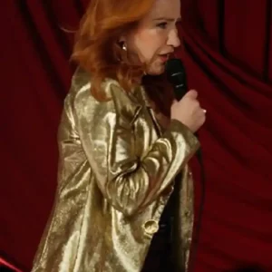 Shop Lisa Ann Walter It Was an Accident Golden Metallic Blazer Jacket