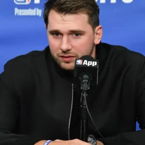 Shop Luka Dončić Oklahoma City Thunder vs Los Angeles Lakers Black Bomber Jacket