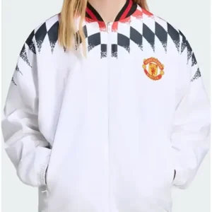 Shop Manchester United Stadium White Fade Track Jacket For Men and Women