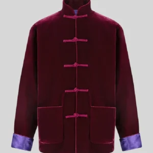 Shop Maroon Shanghai Chinese New Year Tang Velvet Jacket