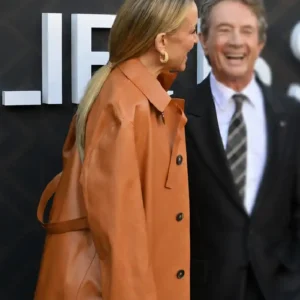 Shop Marty Life Is Short Premiere Kate Hudson Brown Leather Trench Coat