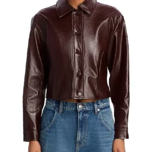 Shop Megan Stalter 2026 TV Series Hacks S05 Kayla Burgundy Leather Jacket