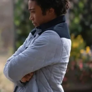 Shop Milton Greasley TV Series Legacies S03 Quincy Fouse Blue Quilted Jacket For Men and Women
