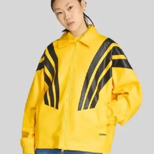 Shop Now Raphinha x FIFA Adidas Santiago Yellow And Black Lining Leather Jacket For Men and Women