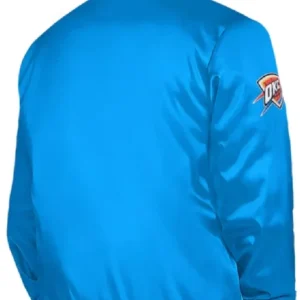 Shop Oklahoma City Thunder Blue Satin Bomber Jacket For Men and Women