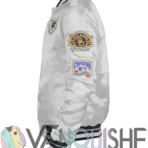 Shop San Diego Padres Snap-Tab White Satin Jacket
