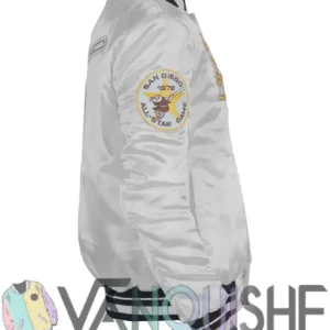 Shop San Diego Padres Snap-Tab White Satin Jacket for Men and Women