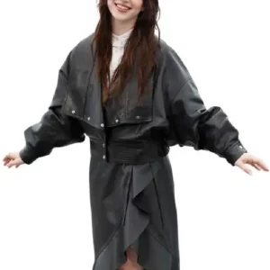 Shop Sophie Thatcher at Her Private Hell 79th Cannes Film Festival Black Leather Jacket For Women