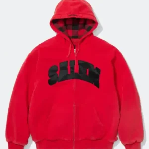 Shop Supreme Salem Hooded Zip-Up Red Sweatshirt