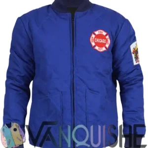 Shop Taylor Kinney TV Series Chicago P.D. 2026 Kelly Severide Blue Quilted Jacket For Men and Women