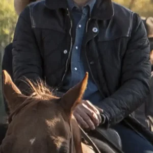 Shop Wes Bentley 2026 TV Series Dutton Ranch Jamie Dutton Black Quilted Jacket