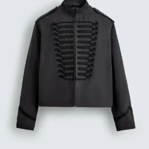 Shop Zara Michael Jackson Napoleon Grey Hooked Style Jacket