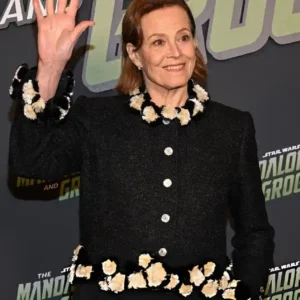 Sigourney Weaver The Mandalorian And Grogu Paris Premiere Black Cropped Jacket