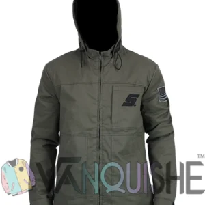 Snap-On Green Hooded Jacket Front