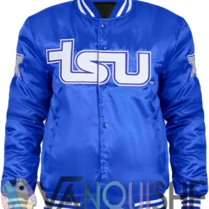 TSU Blue Cropped Varsity Jacket
