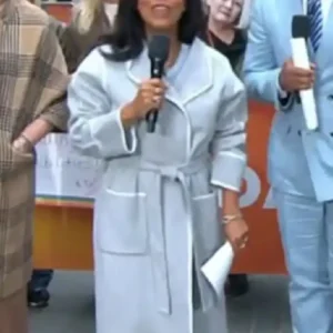 The Today Show 2026 Sheinelle Jones Grey Scarf Coat