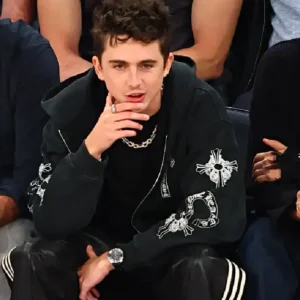 Timothée Chalamet 2026 Knicks Game Chrome Hearts Soap and Water Zip-Up Hoodie