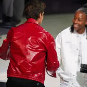 Tom Brady Championship Ring Ceremony Red Leather Jacket