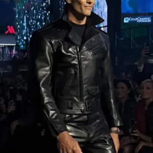 Tom Brady Gucci Resort 2026 Black Leather Jacket