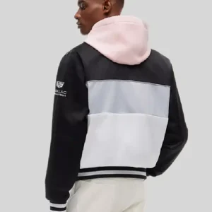 Tommy Hilfiger x Cadillac 2026 F1 Team Miami Black and White Varsity Jacket For Men and Women