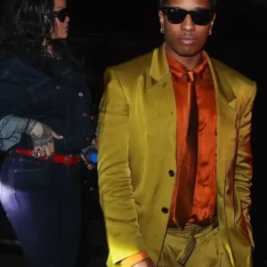 A$AP Rocky NYC 2026 Basketball Finals Knicks Game 4 Golden Blazer For Men