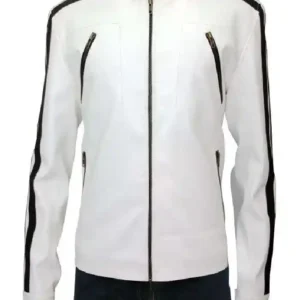 Aaron Paul Need For Speed White Leather Jacket