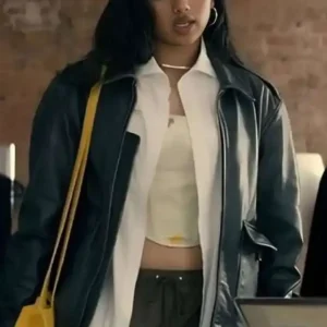 Abby Chilukuri Not Suitable for Work Black Leather Jacket