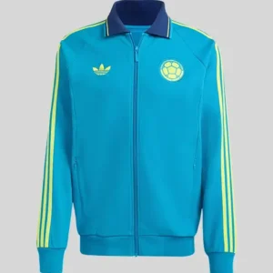 Adidas Colombia Away Anthem Blue Zip-Up Jacket For Men and Women
