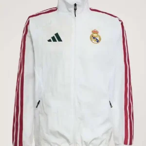 Adidas Real Madrid Home Anthem Zip-Up White Jacket