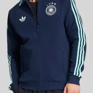 Adidas x Germany Away Anthem Navy Blue Zip-Up Jacket For Men and Women