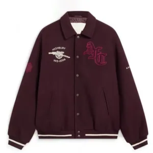 Arsenal Classics Records Maroon Wool Varsity Jacket