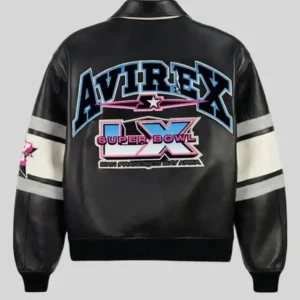 Avirex x Starter NFL Super Bowl LX Black Leather Varsity Jacket