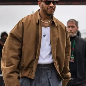 British Grand Prix 2026 Lewis Hamilton Brown Jacket