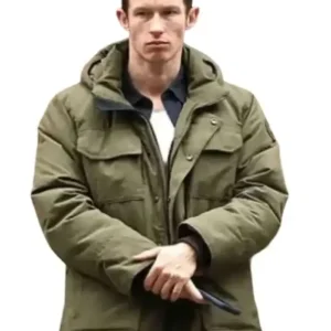 Callum Turner One Night Only 2026 Green Puffer Hooded Jacket on Sale