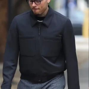 Chris Brown LA 2026 Black Tom Ford Jacket