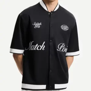 Ciaran Davies Love Island UK All Stars S03 Retro Collar Black Shirt For Men and Women