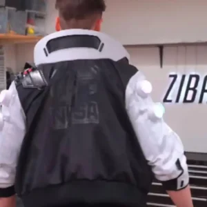 Cyberpunk 2077 Black and White Tactical Bomber Leather Jacket