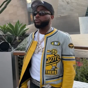 Davido FIFA World Cup 2026 LA Countdown Concert Yellow Vanson Leather Jacket For Men and Women