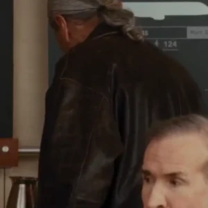 Edward James Olmos Office Romance 2026 Captain Jack Cruz Black Leather Jacket