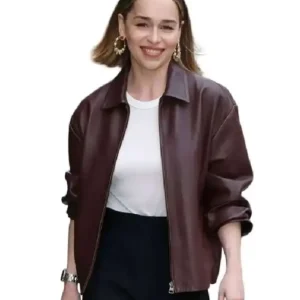 Emilia Clarke The World According to Craft London 2026 Brown Leather Jacket For Men and Women