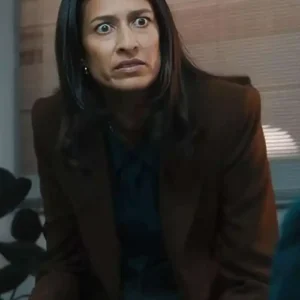 Emma Harvie TV Series Ground Up 2026 Destiny Pitt Brown Wool Blazer